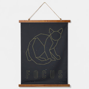 Zelfliefdesbevestiging poster origami kattenfocus hangend wandkleed