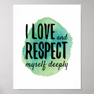 zelfliefdesbevestigingen voor zelfverzorging poster