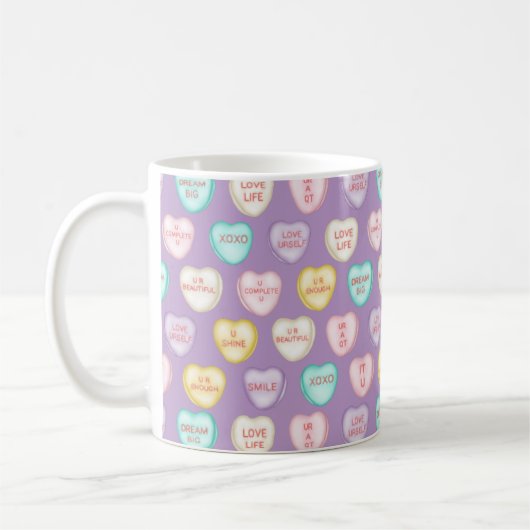 Zelfliefhebbend Snoep Harten - Paarse koffie-Mok Koffiemok (Links)