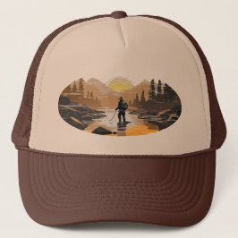 Zelfmeditatie Vliegen Vissen in Mountain Stream Trucker Pet