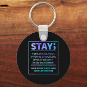 Zelfmoord Bewustmakingspreventie Semicolon Mental  Sleutelhanger (Voorkant)