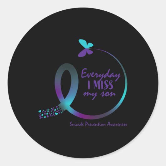 Zelfmoord Bewustzijn Preventie Son Loving Memory M Ronde Sticker (Voorkant)