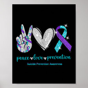 Zelfmoord Bewustzijn Vrede Liefde Preventie 1 Poster