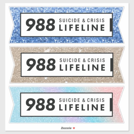 Zelfmoord crisislijn 988 sticker (Vel)