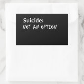 Zelfmoord is geen optie rechthoekige sticker (Tas)