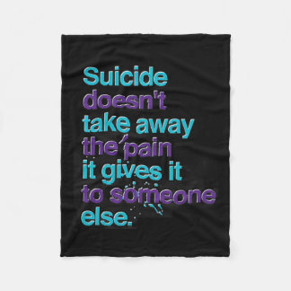 Zelfmoord neemt de pijn en het gelukkige bewustzij fleece deken