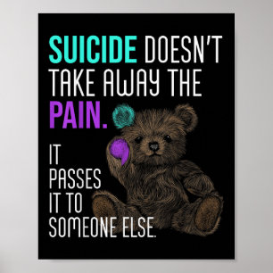 Zelfmoord neemt de pijn van suïcide Awarenes niet Poster