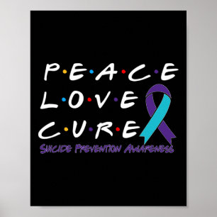Zelfmoord Preventie Bewustzijn Vrede Liefde Cure Poster