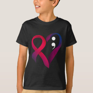 Zelfmoord Preventie Hartslag Semicolon Mental Heal T-shirt