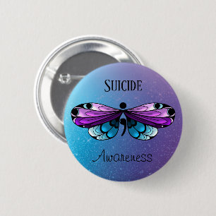 Zelfmoordbewust Butterfly Semicolon Pin Ronde Button 5,7 Cm