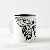 Zelfmoordbewust Butterfly Semicolon Tweekleurige Koffiemok (Voorkant links)