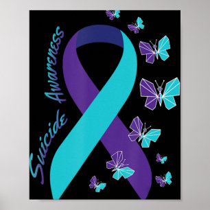 Zelfmoordbewust maken van ribbon Butterfly Poster