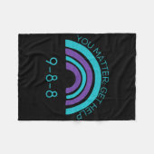 Zelfmoordbewustmaking 988 fleece deken (Voorkant (Horizontaal))