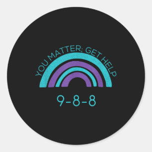 Zelfmoordbewustmaking 988 ronde sticker