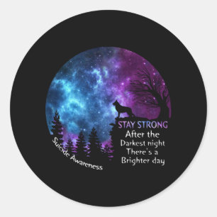 Zelfmoordbewustzijn bij herder: sterk geschenk ronde sticker