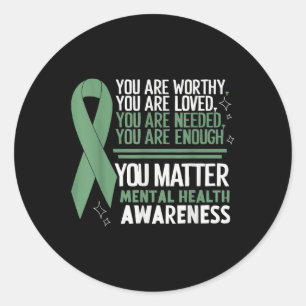 Zelfmoordbewustzijn Depressie Angst Geestelijke ge Ronde Sticker