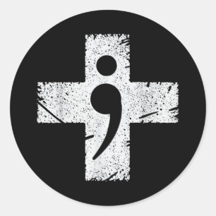 Zelfmoordbewustzijn Depressie Angst Geestelijke ge Ronde Sticker