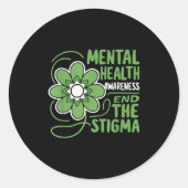 Zelfmoordbewustzijn Depressie Angst Geestelijke ge Ronde Sticker (Voorkant)
