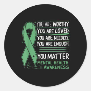 Zelfmoordbewustzijn Depressie Angst Geestelijke ge Ronde Sticker