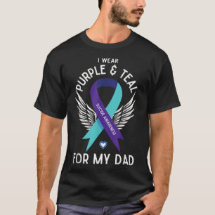 Zelfmoordbewustzijn Ik Draag Blauwgroen en Paarse T-shirt