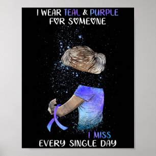 Zelfmoordbewustzijn Ik draag Teal & Paars Voor Som Poster