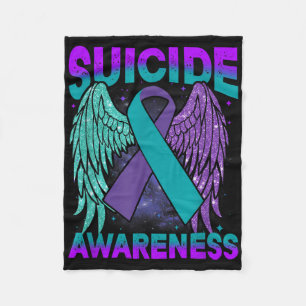 Zelfmoordbewustzijn Kleding Wings Ribbon Suicide P Fleece Deken