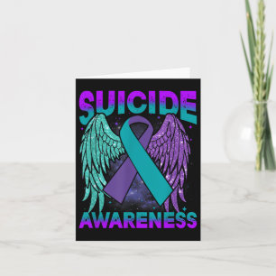Zelfmoordbewustzijn Kleding Wings Ribbon Suicide P Kaart