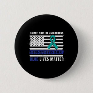 Zelfmoordbewustzijn Politie Blauwe Levens Wetshand Ronde Button 5,7 Cm