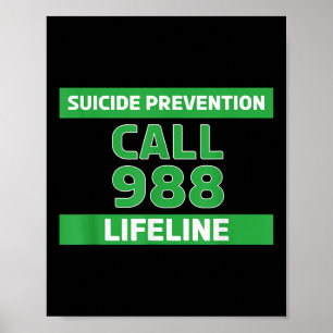 Zelfmoordbewustzijn - Preventie Lifeline 988 Shirt Poster