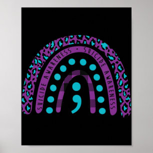 Zelfmoordbewustzijn Semicolon - Zelfmoordpreventie Poster
