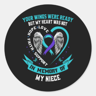 Zelfmoordbewustzijn Shirt nicht tante oom preventi Ronde Sticker