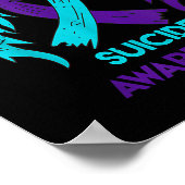 Zelfmoordbewustzijn Shirt wint en lint Blauwgroen  Poster (Hoek)