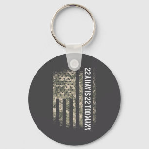 Zelfmoordbewustzijn Veteranen VS Vlag 22 Per Dag I Sleutelhanger