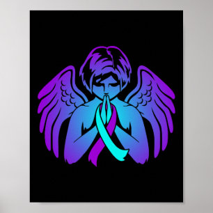 Zelfmoordbewustzijn Wings Angel Ribbon Happy Suppo Poster