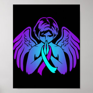 Zelfmoordbewustzijn Wings Angel Ribbon Happy Suppo Poster