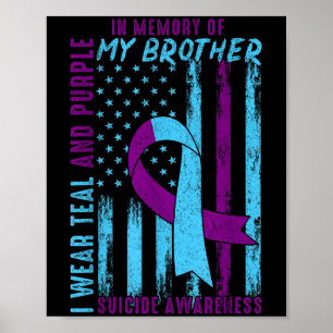 Zelfmoordbewustzijnsmaand Amerikaanse vlag ter nag Poster