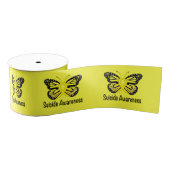 Zelfmoordbutterfly-bewustzijn Ribbon 3" Grosgrain Lint (Spoel)