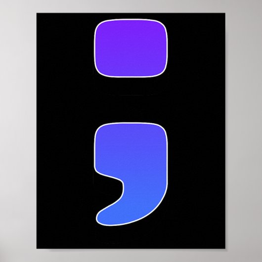 Zelfmoordpijn; Semicolon Suicide Prevention Aware Poster (Voorkant)