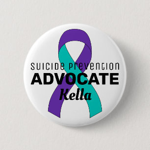 Zelfmoordpreventie Advocate Ribbon White Button