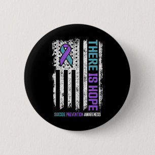 Zelfmoordpreventie Amerikaanse vlag Hoop Zelfmoord Ronde Button 5,7 Cm