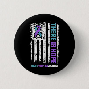 Zelfmoordpreventie Amerikaanse vlag Hoop Zelfmoord Ronde Button 5,7 Cm