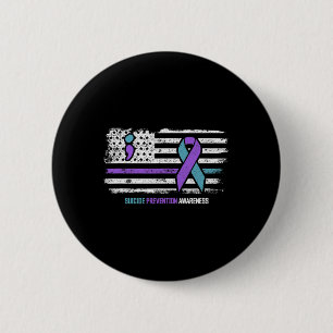 Zelfmoordpreventie Amerikaanse vlag Zelfmoordbewus Ronde Button 5,7 Cm
