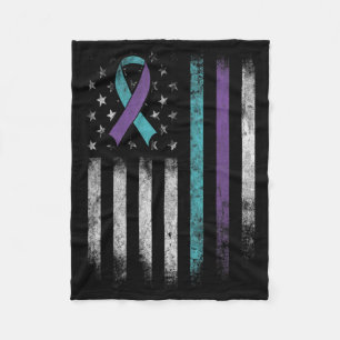 Zelfmoordpreventie Bewustmaking Amerikaanse vlag R Fleece Deken
