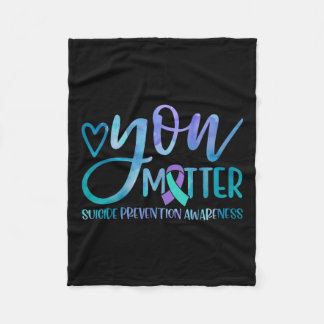 Zelfmoordpreventie Bewustmaking Blauwgroen en Paar Fleece Deken