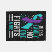 Zelfmoordpreventie Bewustmaking Blauwgroen en Paar Fleece Deken (Voorkant (Horizontaal))