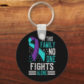 Zelfmoordpreventie Bewustmaking Blauwgroen en Paar Sleutelhanger (Voorkant)