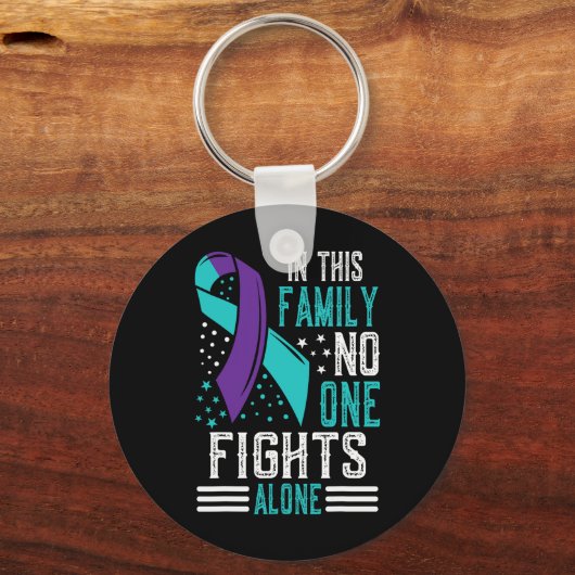 Zelfmoordpreventie Bewustmaking Blauwgroen en Paar Sleutelhanger (Voorkant)