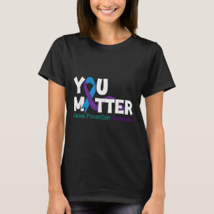 Zelfmoordpreventie Bewustmaking Blauwgroen Paars R T-shirt