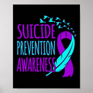 Zelfmoordpreventie Bewustmaking Happy Ribbon Suppo Poster