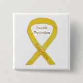 Zelfmoordpreventie Bewustmaking Ribbon Aangepaste  Vierkante Button 5,1 Cm (Voorkant)